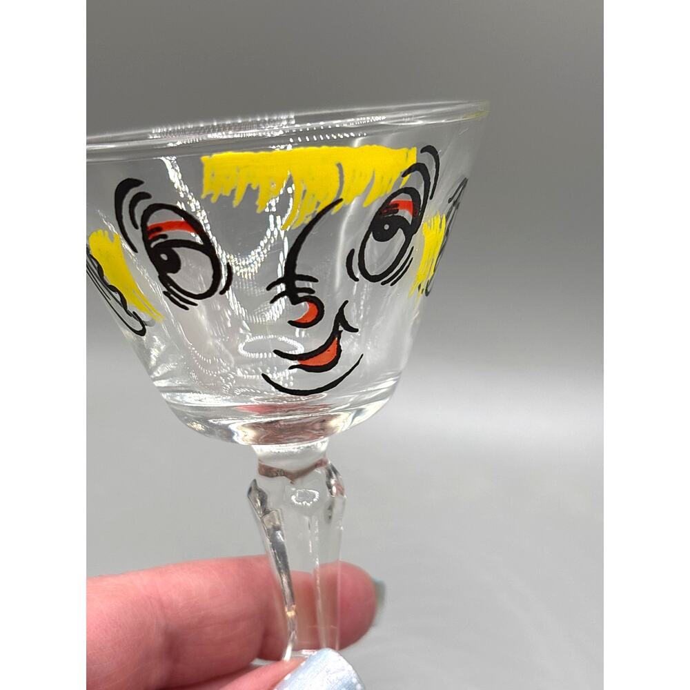Tipsy Martini Glass "Gay Fad" by Beau Brummel Novelty 1950's Silly Glass Retro - Picture 3 of 7